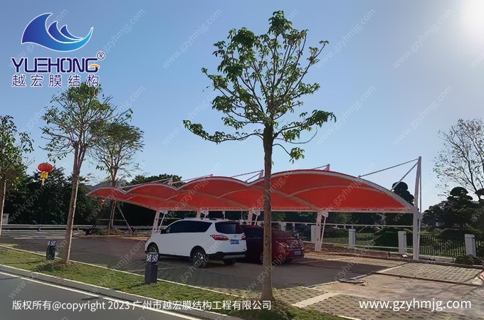 廣東廣州小火車車棚膜結構案例